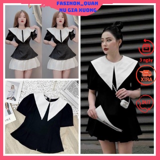 Áo sơ mi tiểu thư cổ chữ v tay bồng bo eo