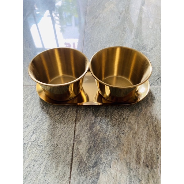 Bộ khay inox mạ vàng, khay spa - lucy store thiết bị vật tư spa