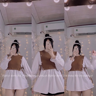ÁO PEPLUM PHỐI NÚT [ BIGSIZE 60-90KG ]