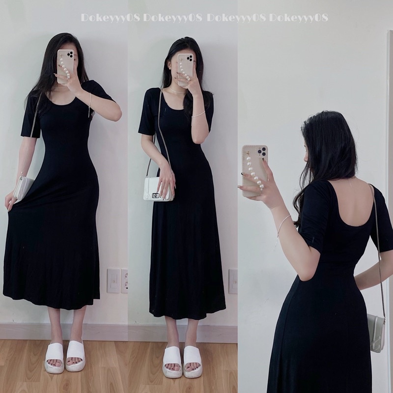 Váy body dáng dài chất co giãn