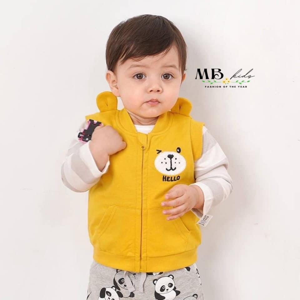 Áo gile cho bé trai bé gái chất nỉ da cá dễ thương cho bé  7-19kg