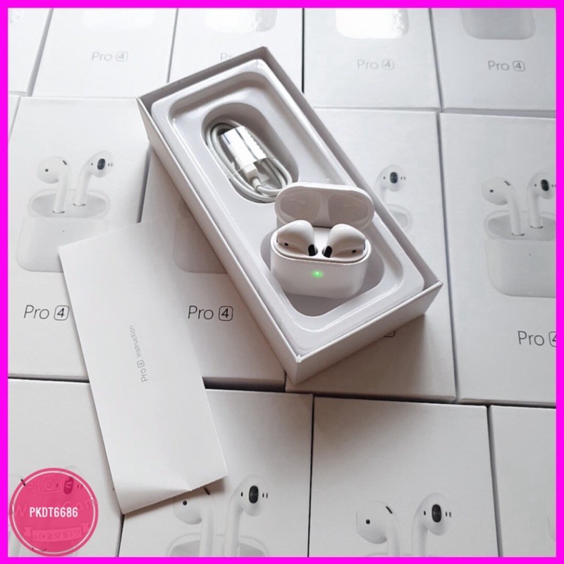 Tai Nghe Bluetooth Airpods Pro 4 Loại 1 . Tự Động Kết Nối Với Iphon . Âm Thanh Cực Đỉnh (Cam Kết Chất Lượng