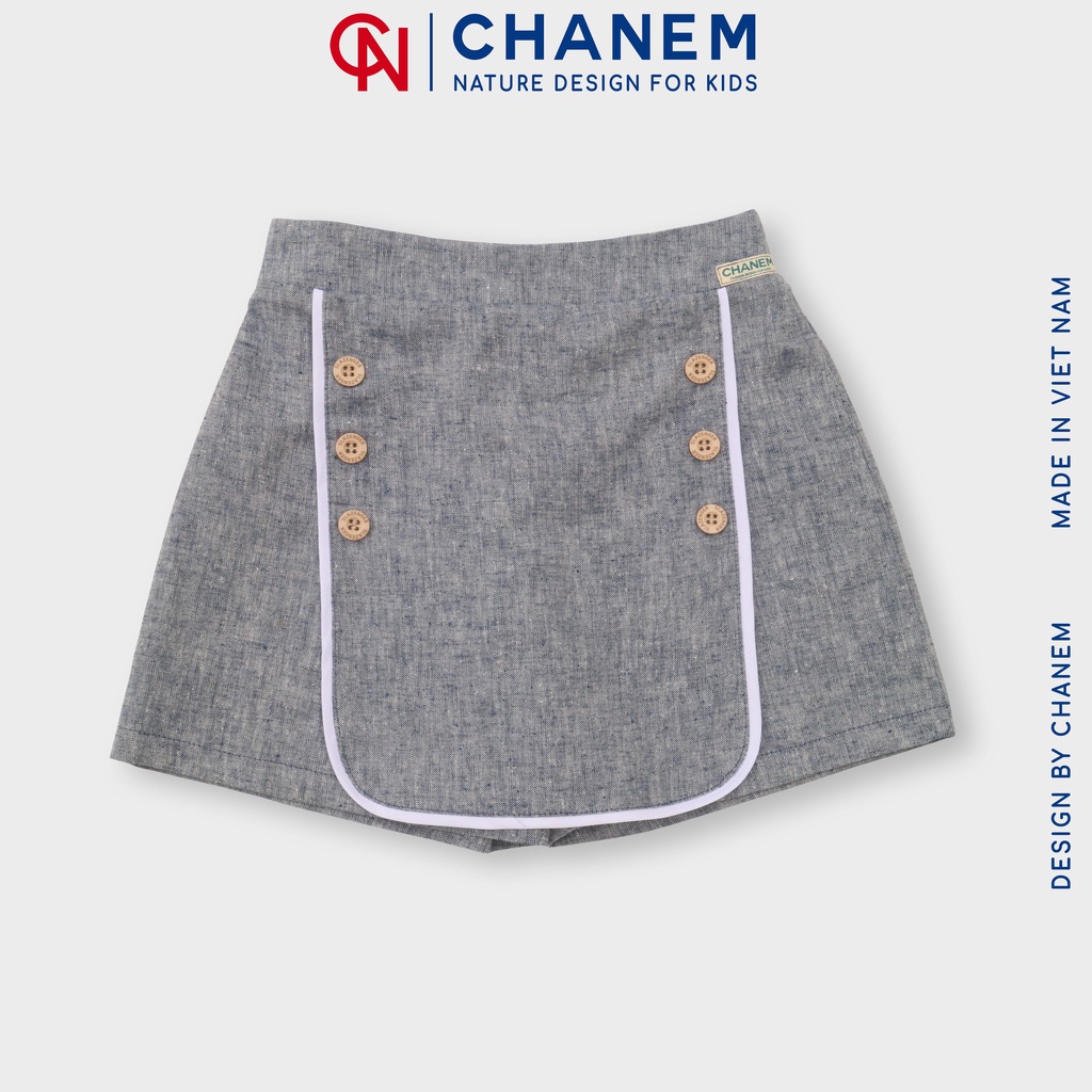 Đồng phục học sinh CHANEM cho bé gái (3-10 tuổi) Áo trắng phối hoa móc thủ công độc đáo phối quần chân váy đáng yêu