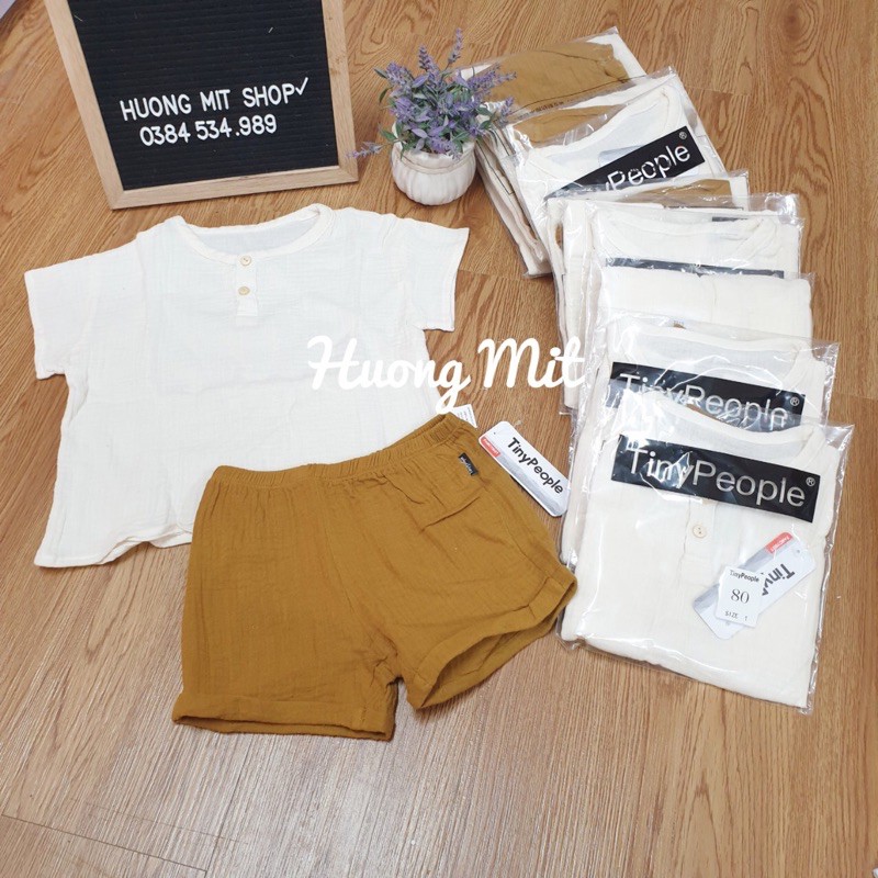 Bộ đũi cotton Tiny People thấm hút mồ hôi