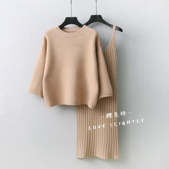 Set Váy Len Trẻ Trung Phong Cách Hàn Quốc AL16 - Hàng Quảng Châu Cao Cấp HOT 2021