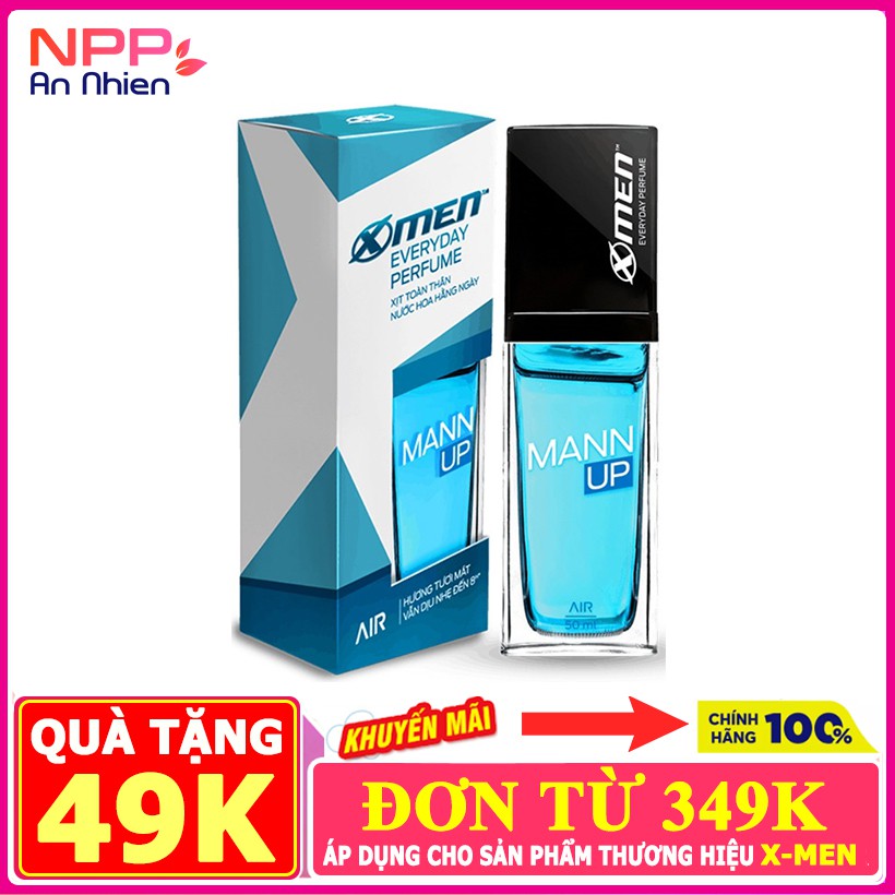 Xịt nước hoa hằng ngày X-Men Everyday Perfume Mann Up Air 50ml- NPP AN NHIÊN