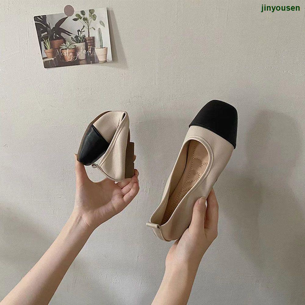 Giày Búp Bê Đế Bằng Mềm Mại Phong Cách Chanel Pháp Thời Trang Xuân Hè 2022 Cao Cấp Cho Nữ