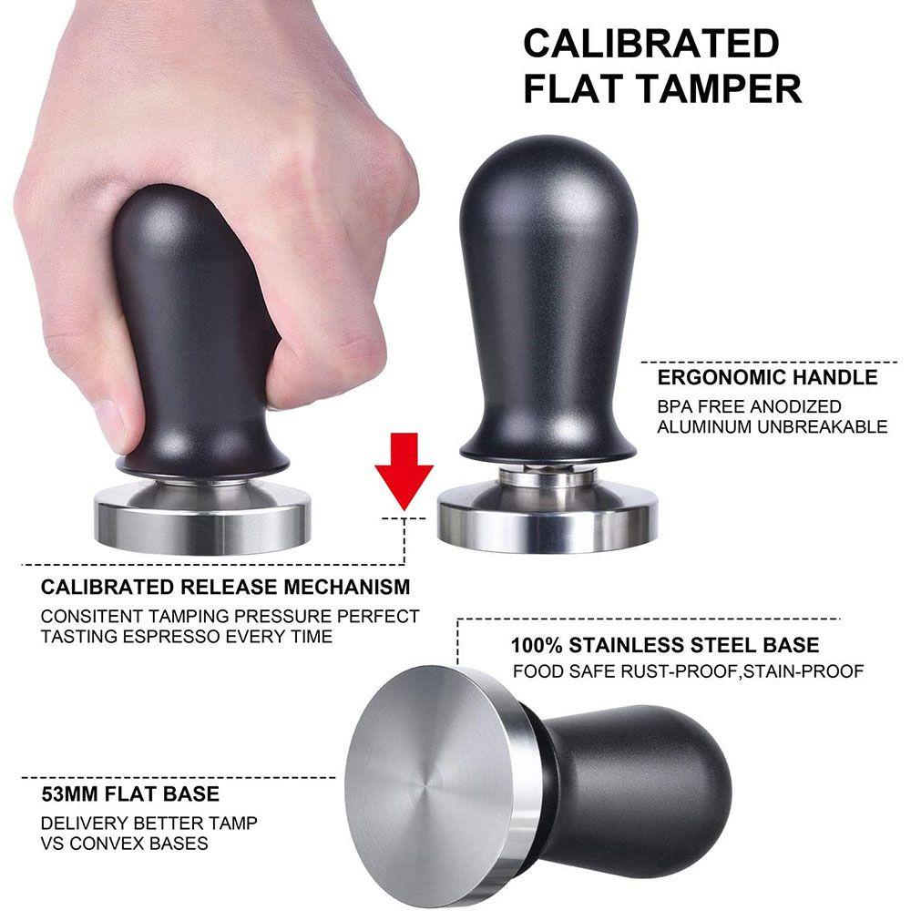 Jane Dụng Cụ Nén Pha Cà Phê Espresso Đế Phẳng Tamper Cầm Tay