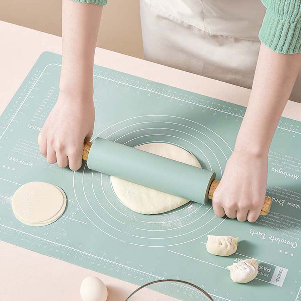 Epoch Cây Lăn Bột Làm Bánh Bằng Silicon Cán Gỗ Chống Dính Nhiều Màu