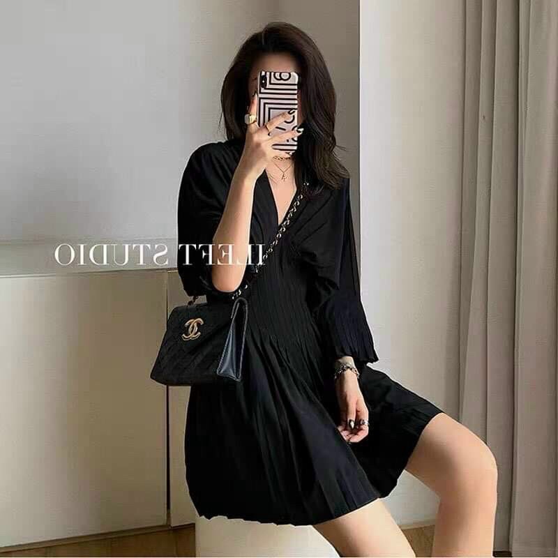 ĐẦM XINH KIO DRESS form chuẩn tay lỡ thiết kế cho các nàng dự tiệc phần xếp li tinh tế