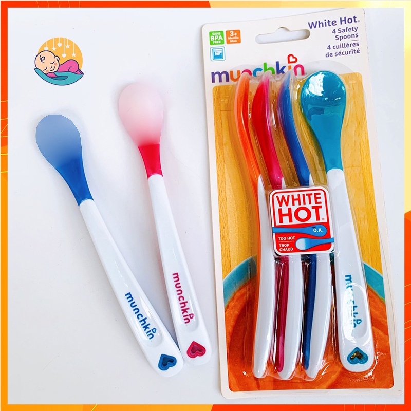 Thìa ăn dặm báo nóng cho bé thương hiệu Munchkin Mỹ cảm biến nhiệt đảm bảo an toàn