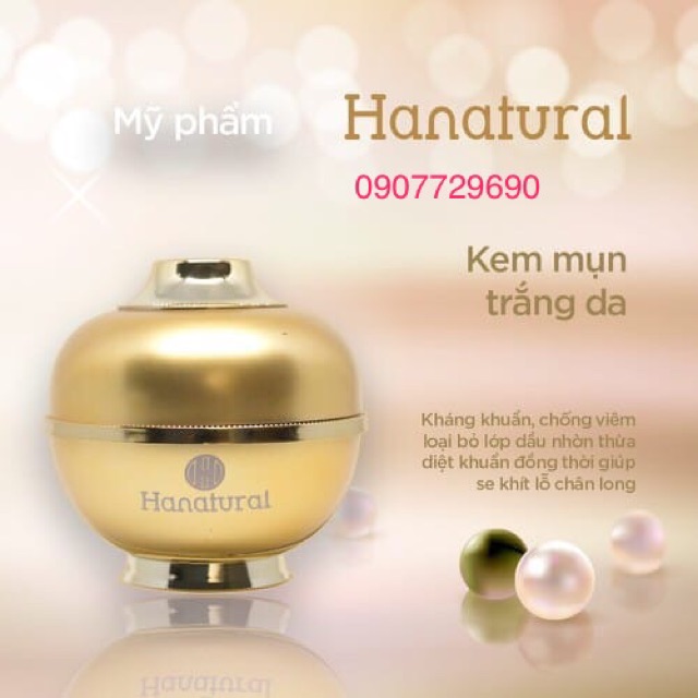 Kem mụn trắng da Hanatural 25g