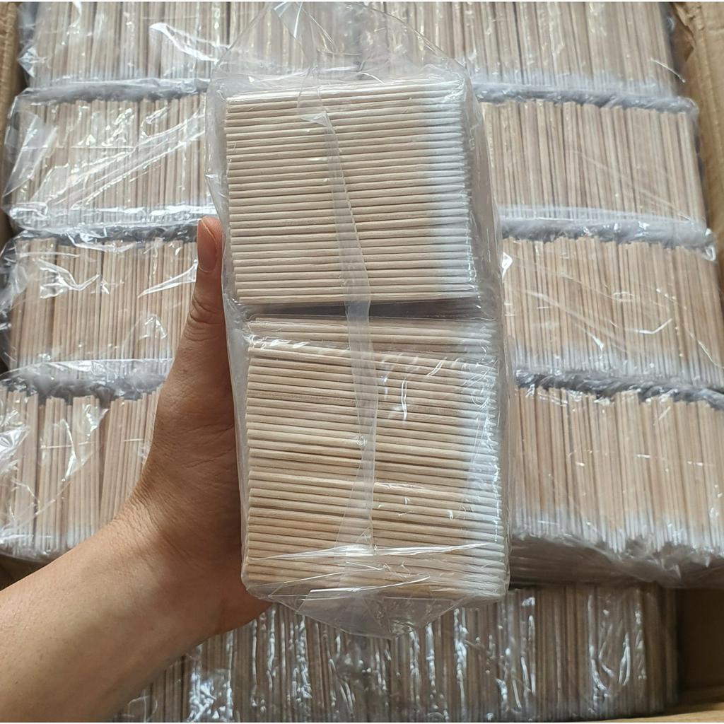 Tăm Bông Cán Gỗ Chà Tê ,Chà Mực, Tém khung lông mày, khung môi