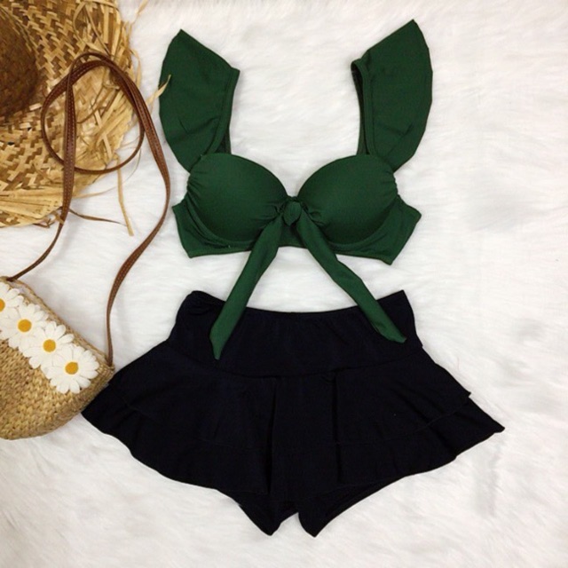 [NHIỀU MÀU] Bikini váy xoè + áo bèo cánh tiên đủ màu