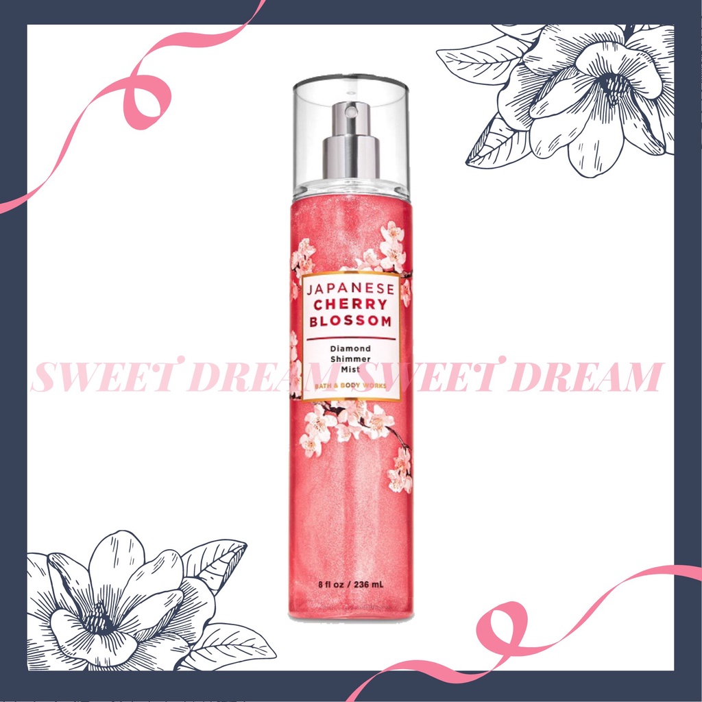 Xịt thơm toàn thân có nhũ Bath&amp;BodyWorks Mỹ Japanese Cherry Blossom #heobu