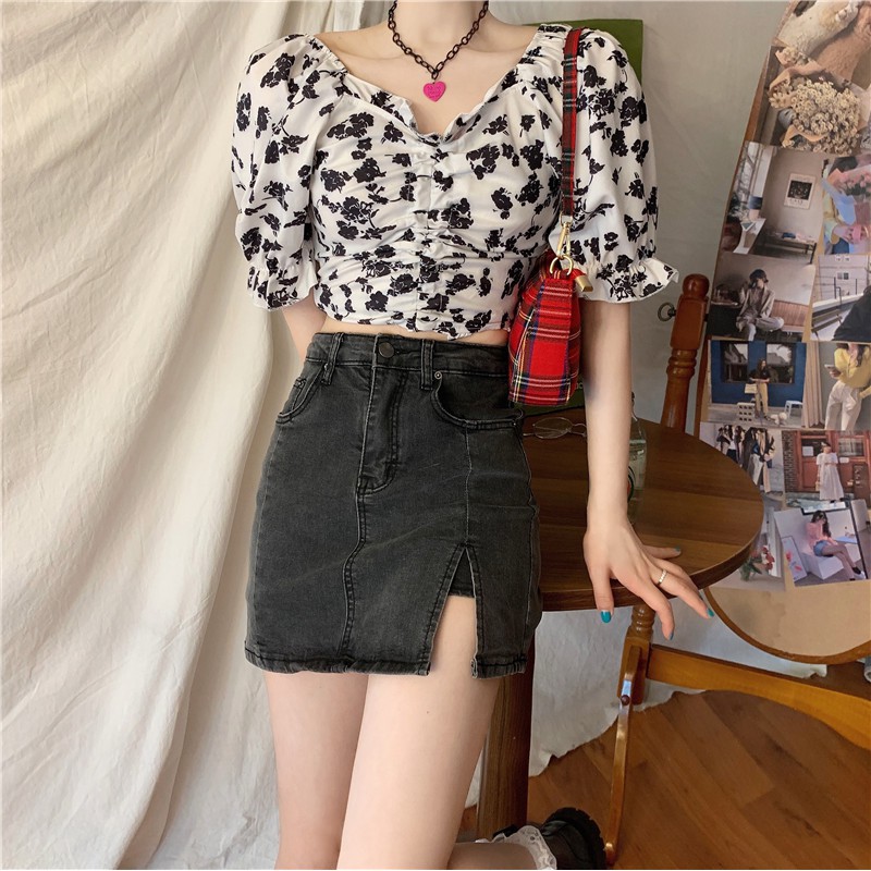 Xiaozhainv Chân Váy Bằng Vải Jeans Kiểu Dáng Chữ A Thời Trang Quyến Rũ Cho Nữ | BigBuy360 - bigbuy360.vn