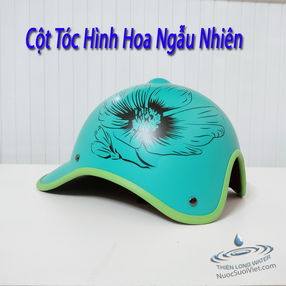 Nón Bảo Hiểm Có Lỗ Cột Tóc Phía Sau Hình Hoa  - Nhiều Màu Lựa Chọn
