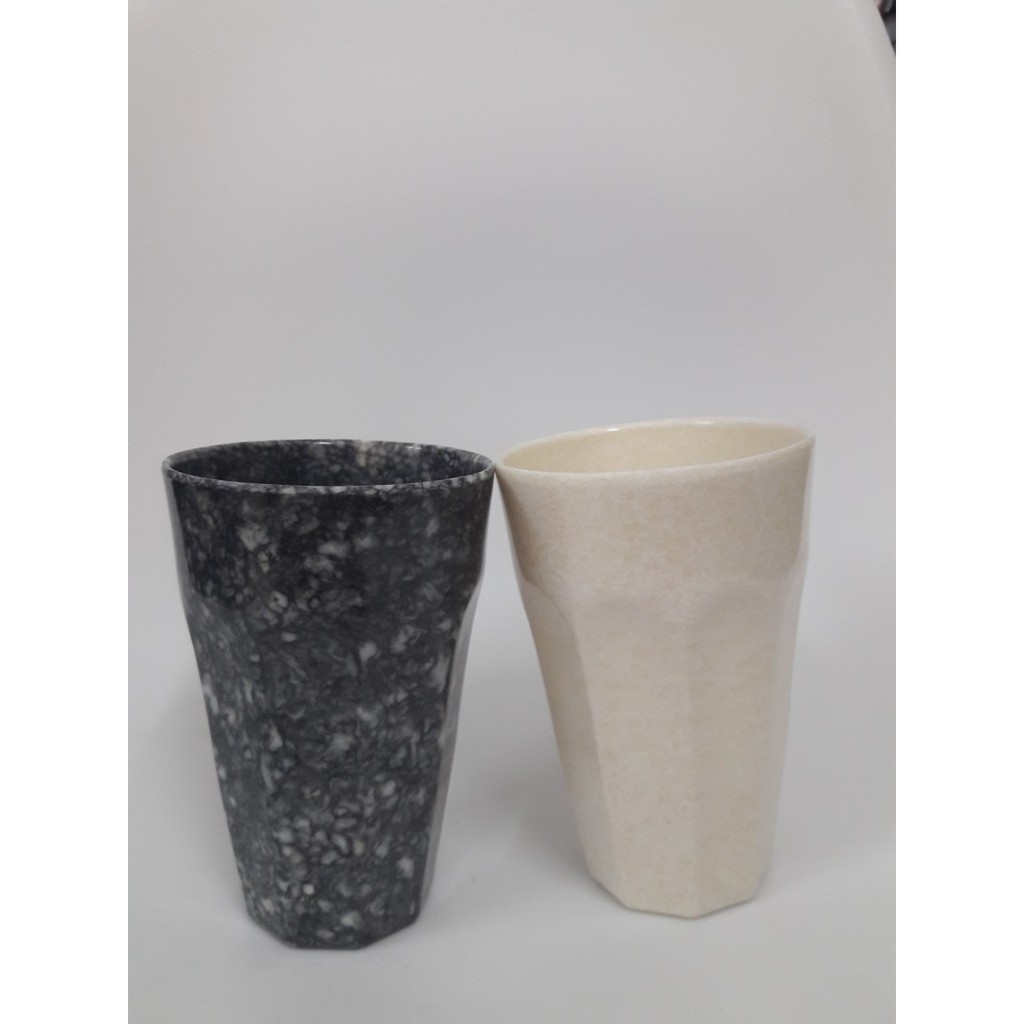 Ly nhựa Melamine vân đá kiểu sọc cao 13.3cm MS27