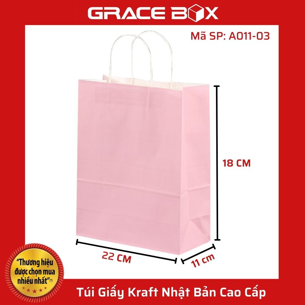 {Giá Sỉ} Túi Giấy Kraft Nhật Cao Cấp - Màu Hồng Nhạt - Siêu Thị Bao Bì Grace Box