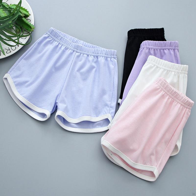 Quần Short Cotton Lưng Thun Màu Trơn Cho Bé