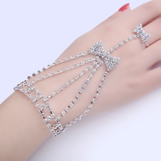 Lắc tay nữ liền nhẫn hình nơ xinh xắn