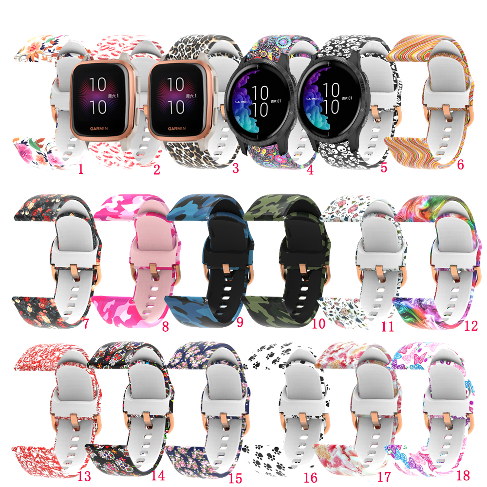 Dây đeo silicon mềm họa tiết camo cho đồng hồ thông minh Garmin Venu Sq