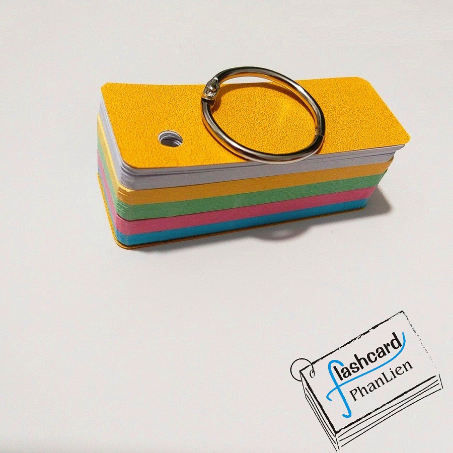 Mua 5 tặng 1 - Flashcard 38X8 cm 5 màu bo góc kiểu mới