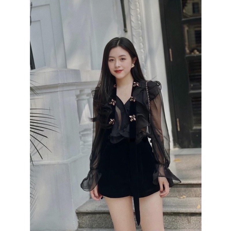 Sét sơmi đính ong sang trọng