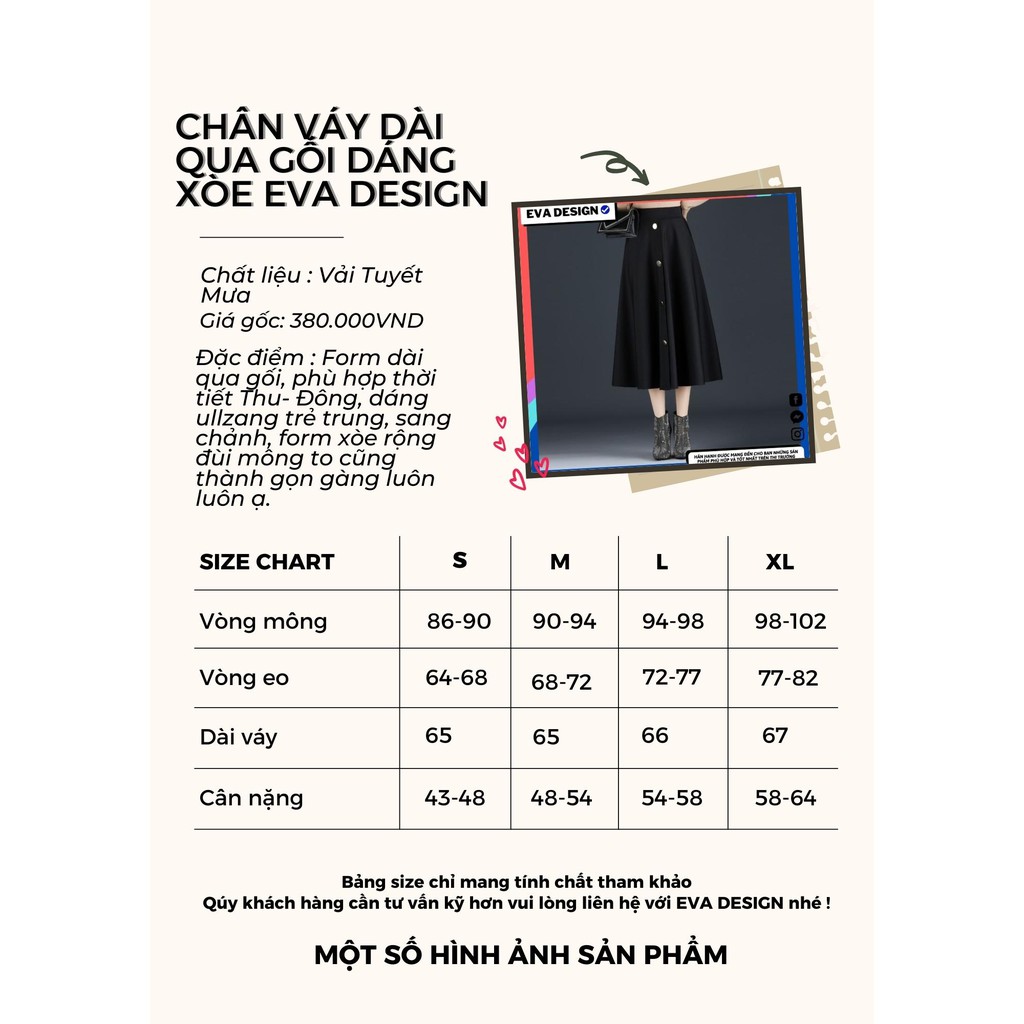 Chân váy dài cạp cao qua gối midi ullzang dáng xòe màu đen trơn đính khuy chất liệu tuyết mưa cực đẹp Siêu sang chảnh