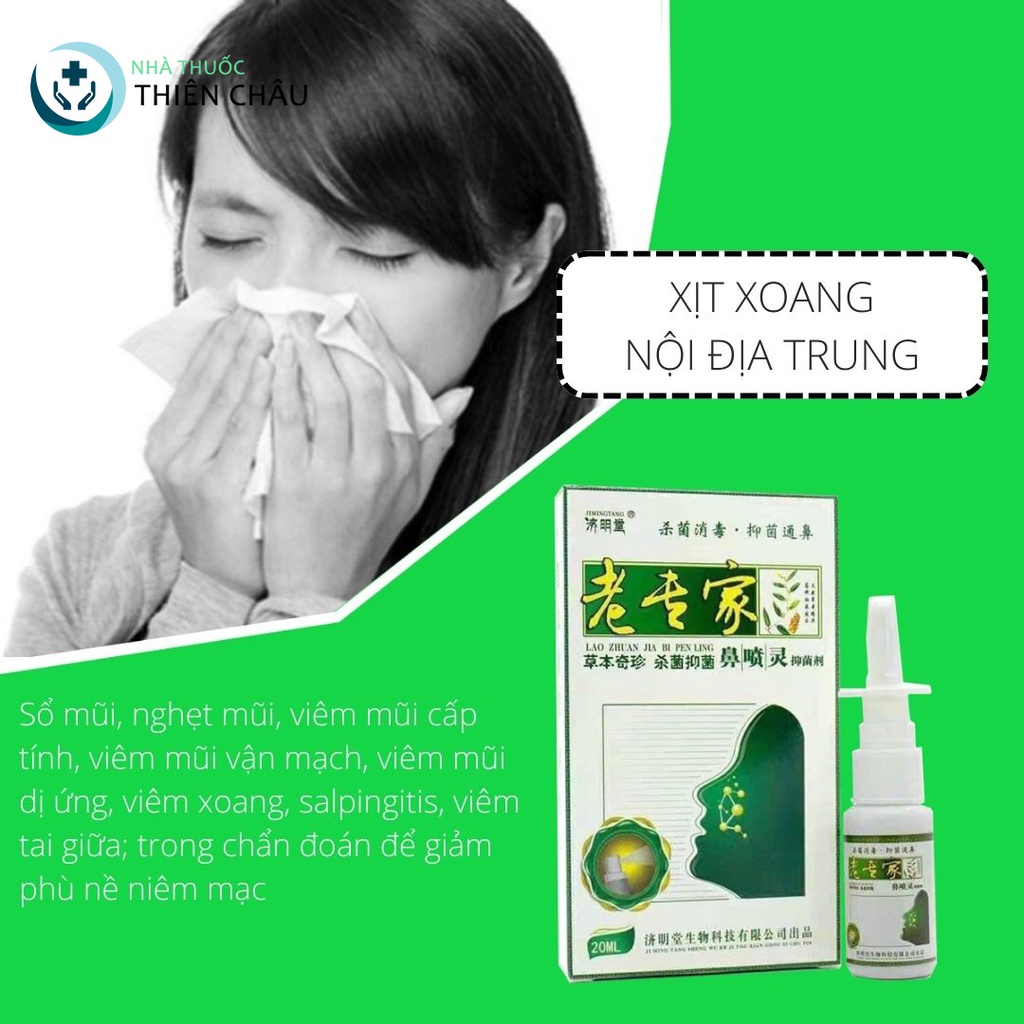 Xịt viêm xoang thảo dược, viêm mũi dị ứng, sổ mũi, nghẹt mũi JIMINGTANG