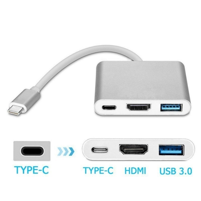 [GB.TECH] Type C to 4K HDMI USB 3.0 Charging HUB Adapter USB-C 3.1 Converter For Macbook (2015)