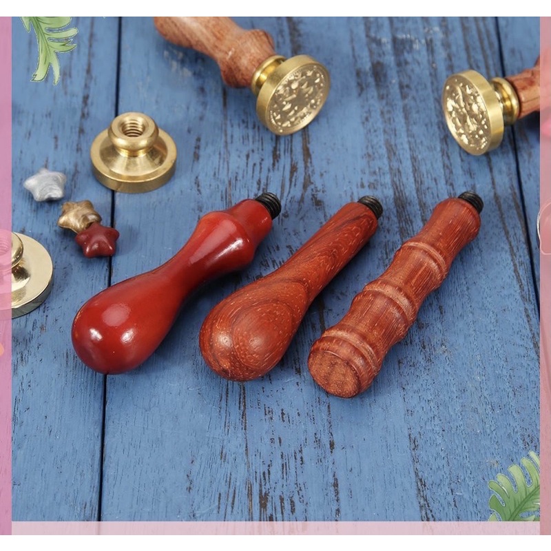 DANISHOP97 sáp wax con dấu, muỗng thìa thép inox múc đổ khuôn, tay cầm gỗ đóng dấu mộc 100 viên