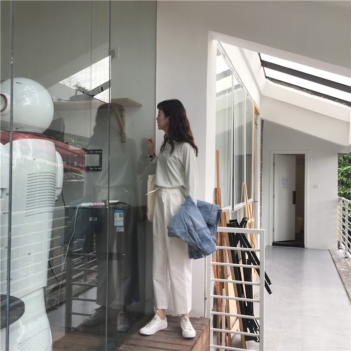 Quần Kaki eo cao ống rộng 5 màu (Q03) - Hàng có sẵn
