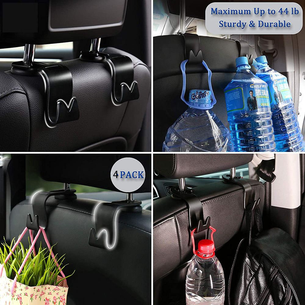 Set 4 Móc Treo Đồ Gắn Lưng Ghế Xe Hơi Đa Năng Tiện Dụng