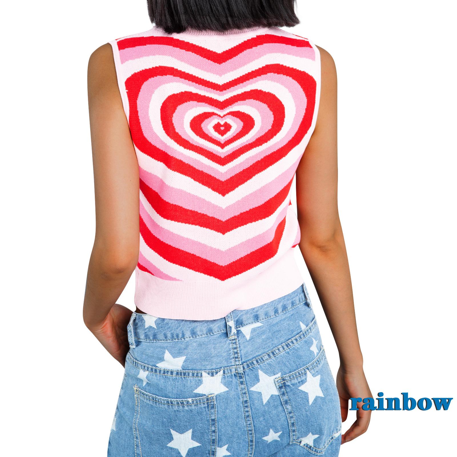 Áo Len Cổ Lọ Không Tay Họa Tiết Trái Tim Thời Trang Cho Nữ | BigBuy360 - bigbuy360.vn