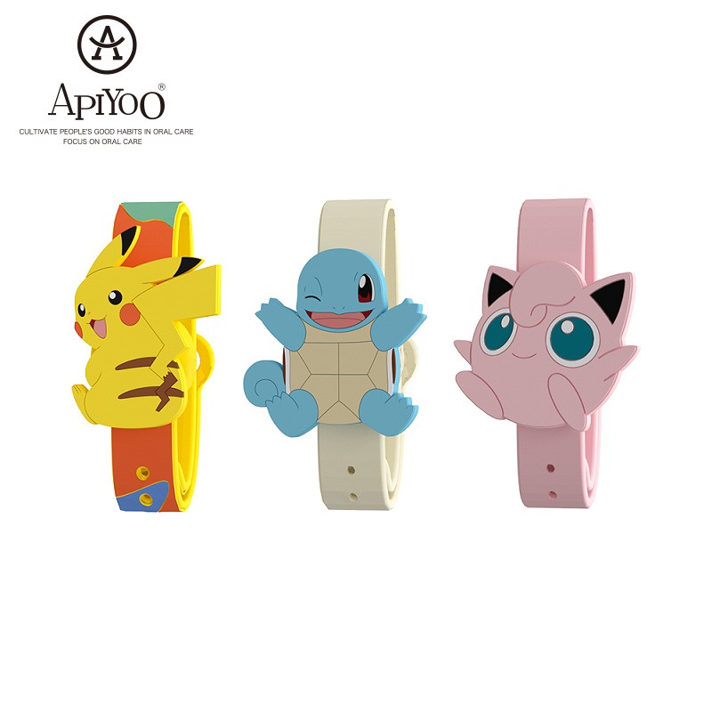 APIYOO Mosquito Repellent Bracelet Genuinely authorized by Pokémon Pikachu. Natural plant extract formula does not contain DEET. Personal protection against mosquitoes. Contains 4 protective fragrance tablets.