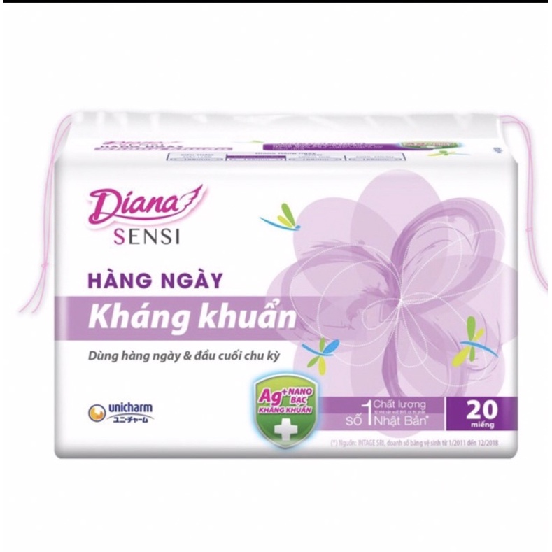 Băng vệ sinh Diana Sensi kháng khuẩn hàng ngày (20- 40 miếng)