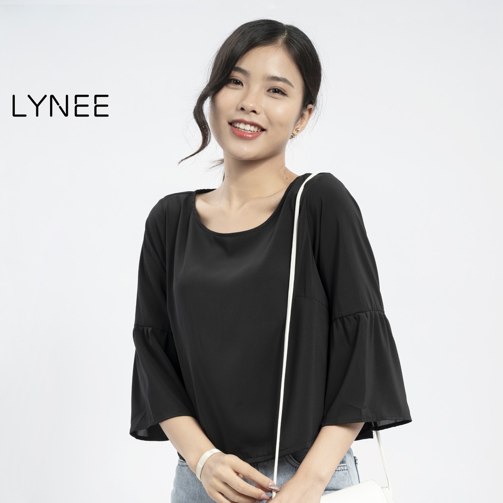 Áo ctoptop cổ tròn tay lỡ thời trang LYNEE