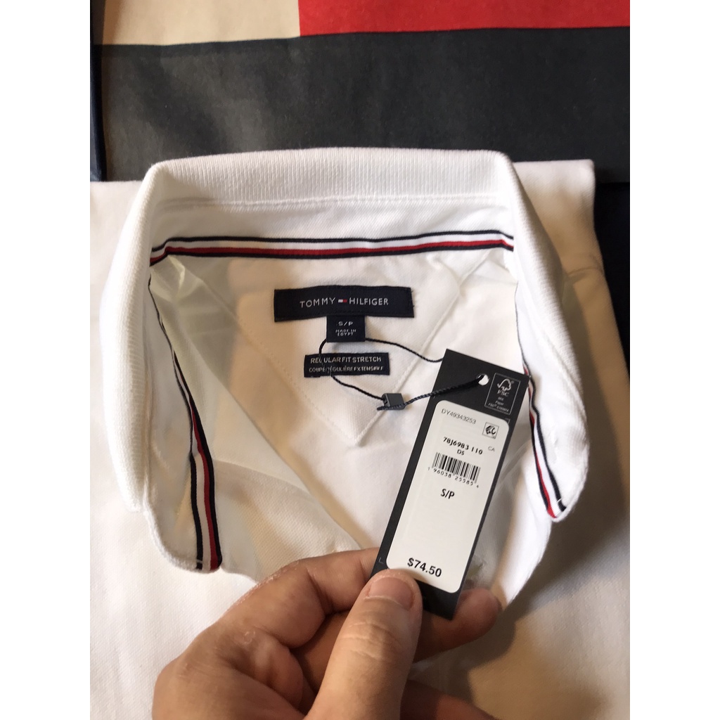 Áo Polo Tay Ngắn, Tommy Hilfiger Trơn Logo Thêu Giữa, Chính Hãng, Authentic 100%, Tommy Jean, Tommy Hilfiger, Polo.
