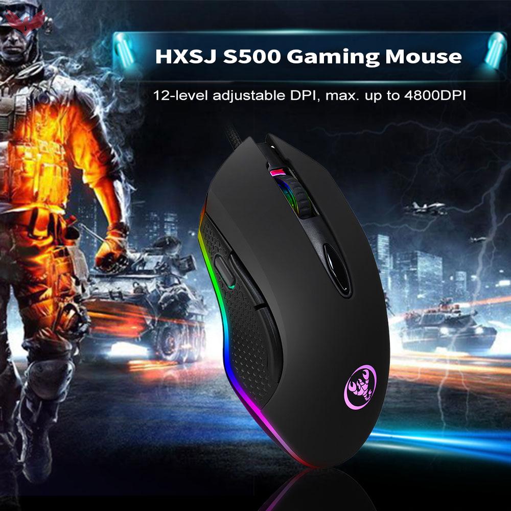 Chuột Quang Có Đèn Led 6 Nút Hxsj J100 + S500 J100 35 Nút Bấm Dùng Để Chơi Game