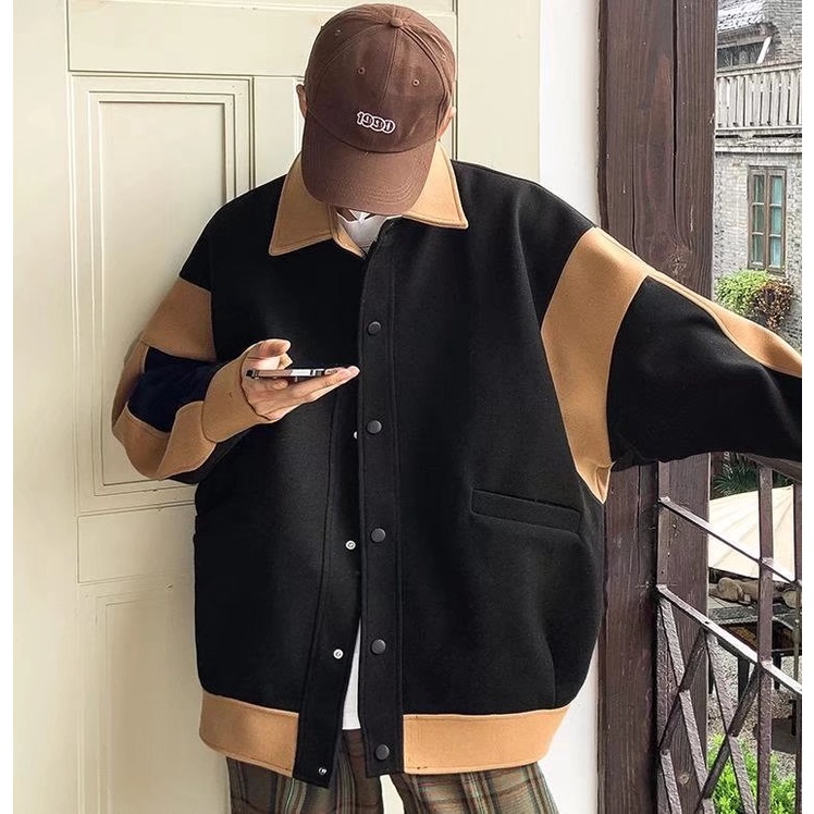 Áo khoác dày dặn form nam rộng trẻ trung cho thời trang áo khoác nam nỉ simple fashion áo khoác nam kaki Hàn Quốc áo khoác nam đẹp
