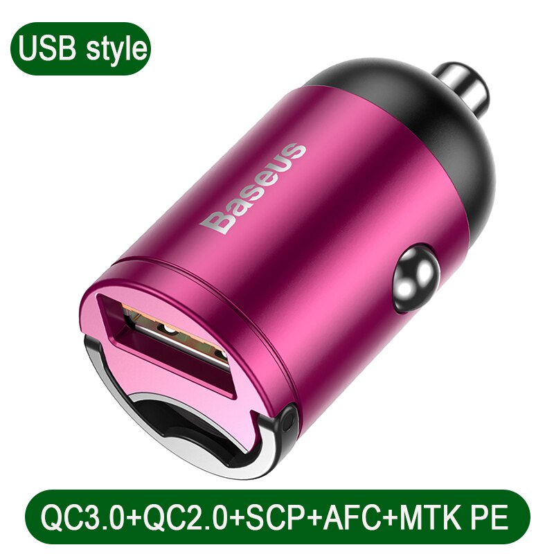 Tẩu Sạc Nhanh Baseus 30W PD 4.0 3.0 SCP AFC Cổng USB Kép Cho Xe Hơi
