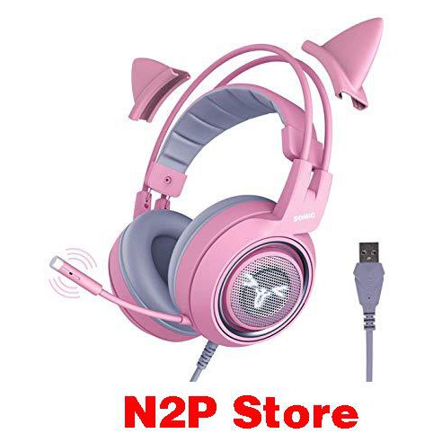 Tai nghe headphone chuyên Game Somic G951 Pink hồng tai mèo - USB Sound 7.1 (Hồng) - Hãng phân phối chính thức