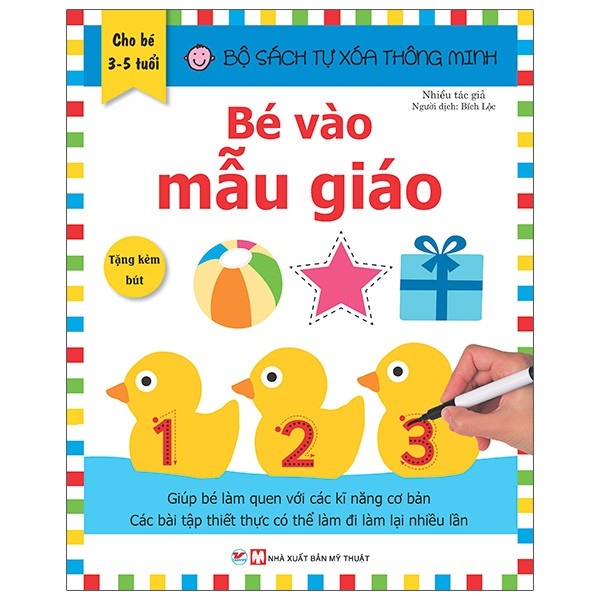 Sách - Bộ Sách Tự Xóa Thông Minh - Bé Vào Mẫu Giáo Kèm bút tự xóa (Cho Bé 3-5 Tuổi)
