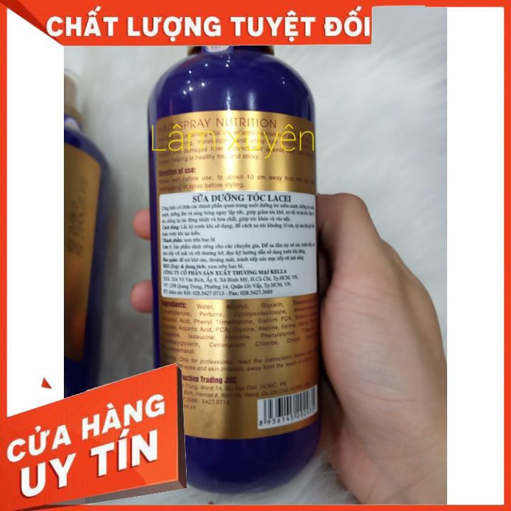 Sữa dưỡng Lacei 200ml Hair Spray Nutrition thơm mượt óng ả ,giữ màu ,dưỡng phục hồi tóc, chống rụng chai tím FREESHIP