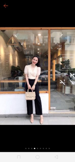 sẵn hàng-Quần công sở ống rộng kèm ảnh thật