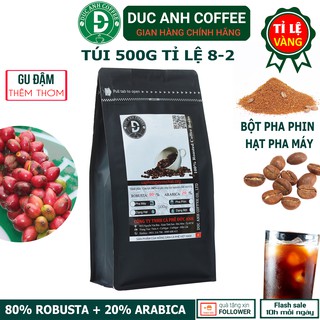 500g Cà phê Pha Phin tỉ lệ 8-2 rang mộc với 80% Robusta + 20% Arabica Túi 500g rang mộc - cafe pha phin, hạt pha máy