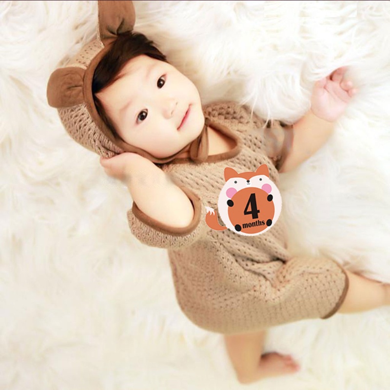 Bộ 12 Thẻ Dán Kỹ Năng Chụp Ảnh Kỷ Niệm Theo Tháng Dành Cho Bé Sơ Sinh