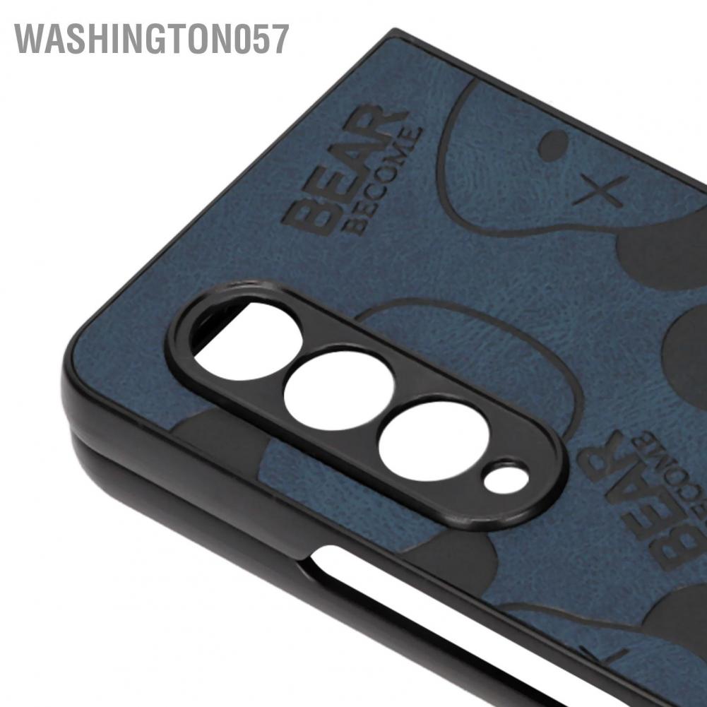 Washington057 Phone Cover Mobile Protective Folding Case Scratch Resistance Violent Bear Pattern for Galaxy Z Fold 3