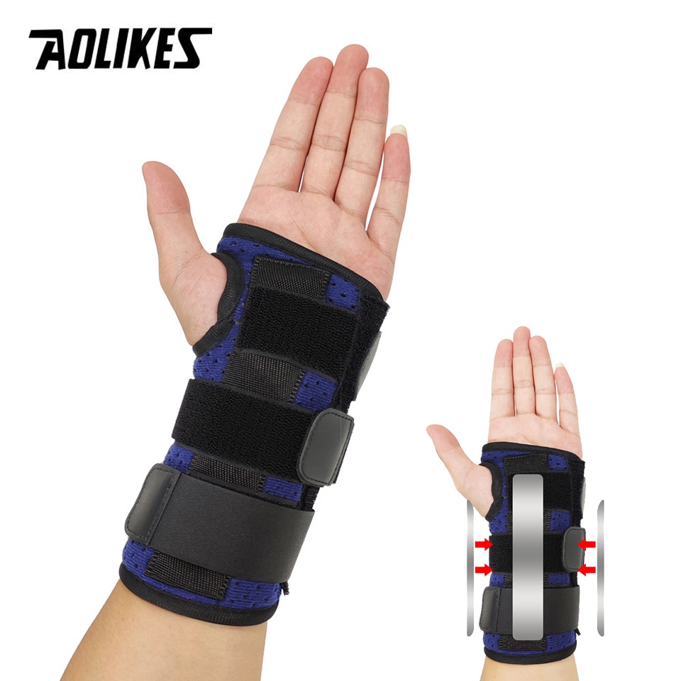 Đai nẹp cổ tay AOLIKES thép y tế hỗ trợ điều chỉnh khớp chăm sóc sức khỏe tiện lợi